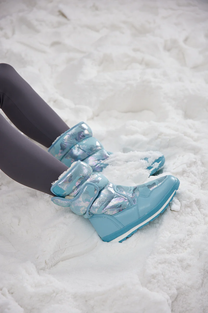 Frozen Princess | Alaska Camo Princess Water-Repellent Snow Boot - Turquoise - Image 5