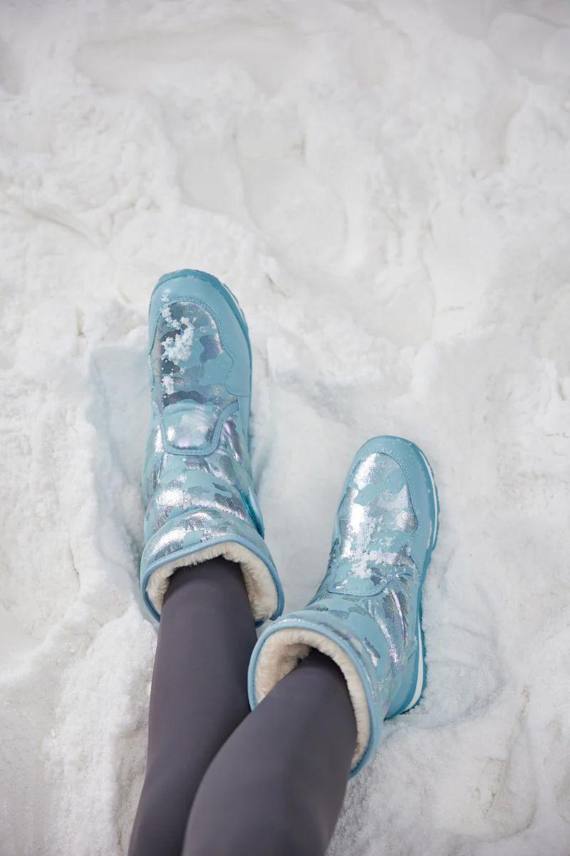 Frozen Princess | Alaska Camo Princess Water-Repellent Snow Boot - Turquoise - Image 6