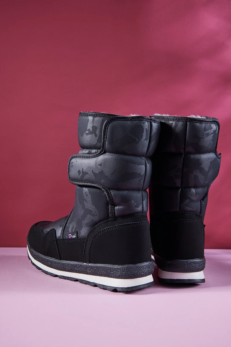 Frozen Princess | Alaska Camo Princess Water-Repellent Snow Boot - Black - Image 10