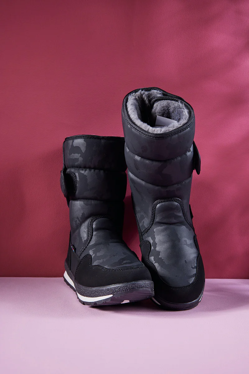 Frozen Princess | Alaska Camo Princess Water-Repellent Snow Boot - Black - Image 8