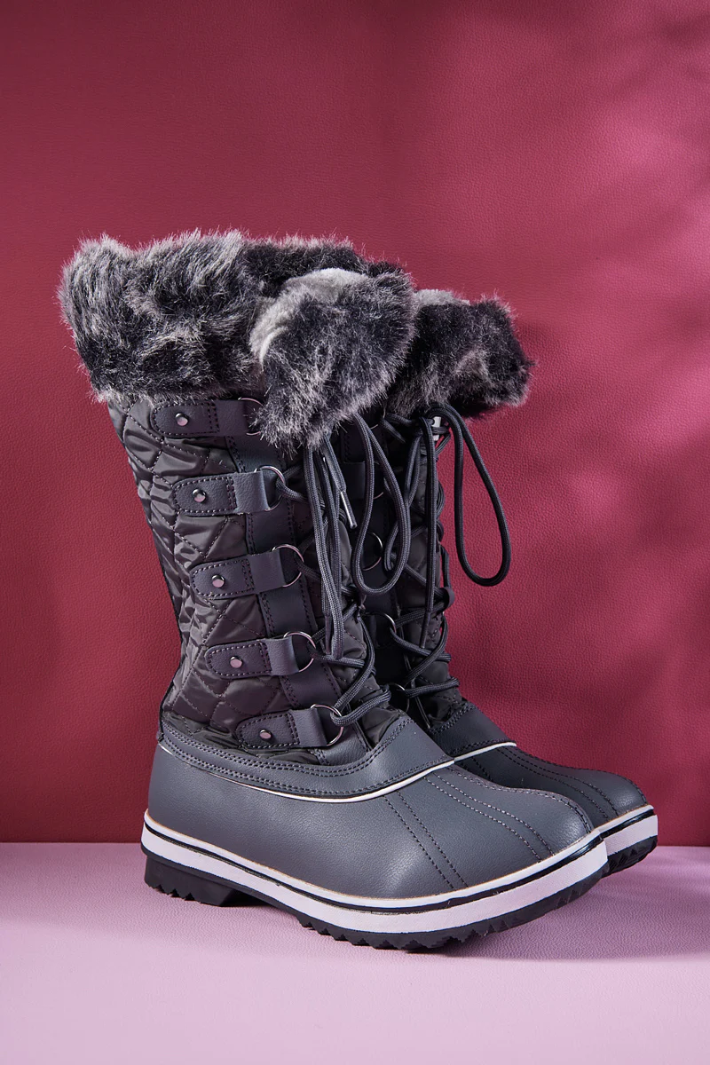 Frozen Princess | Hickory Isabella Water-Repellent Snow Boot - Grey - Image 7