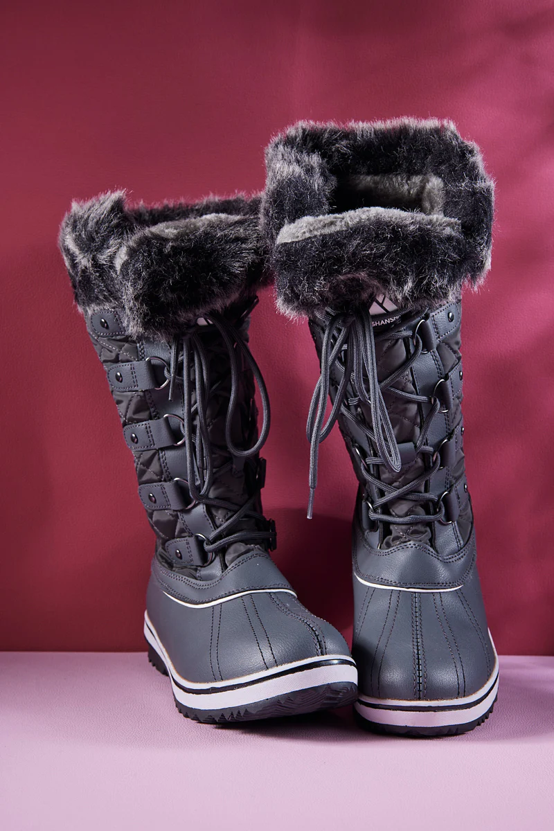 Frozen Princess | Hickory Isabella Water-Repellent Snow Boot - Grey - Image 8