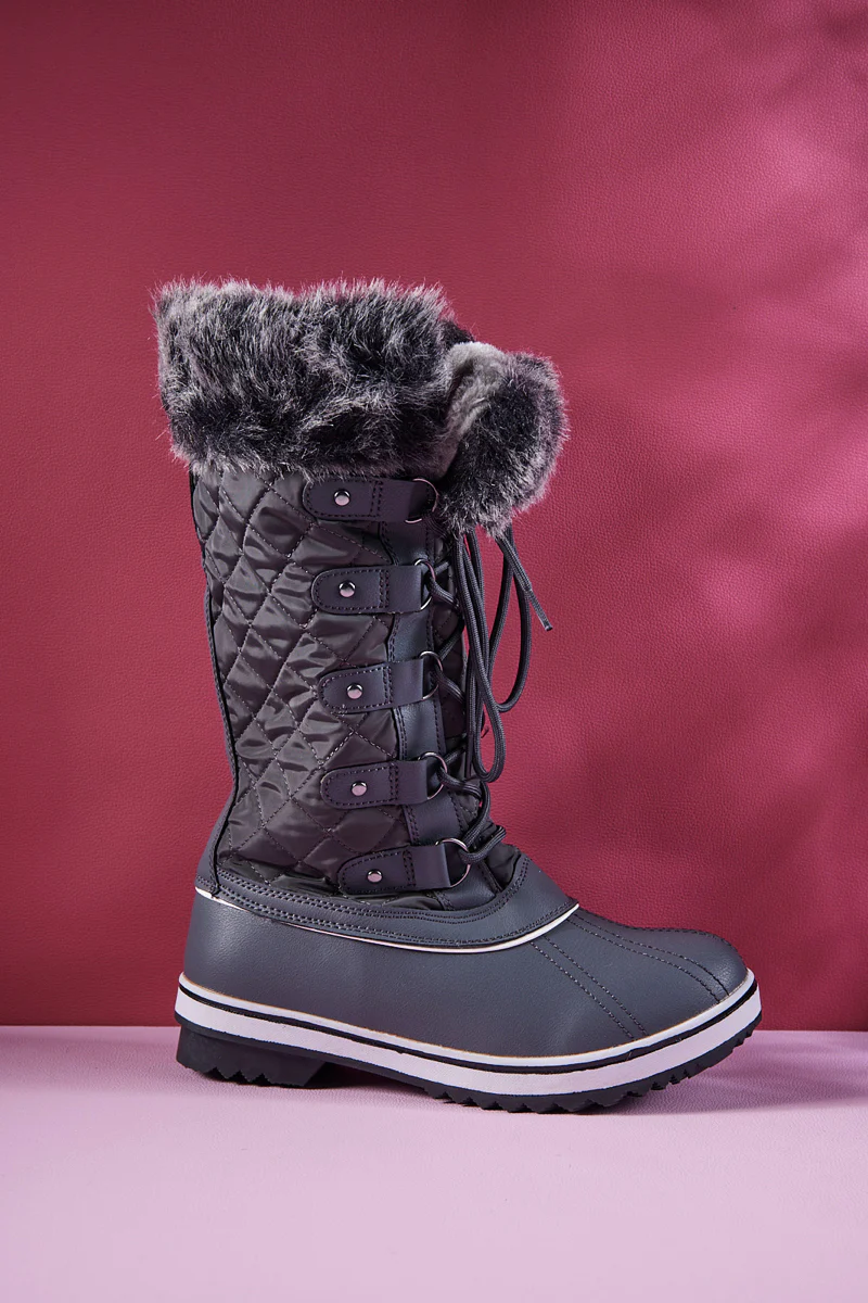 Frozen Princess | Hickory Isabella Water-Repellent Snow Boot - Grey - Image 9