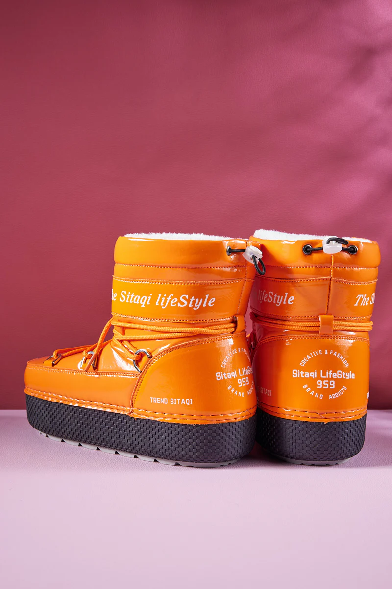 Frozen Princess | Moon Walker Water-Repellent Snow Boot - Orange - Image 10