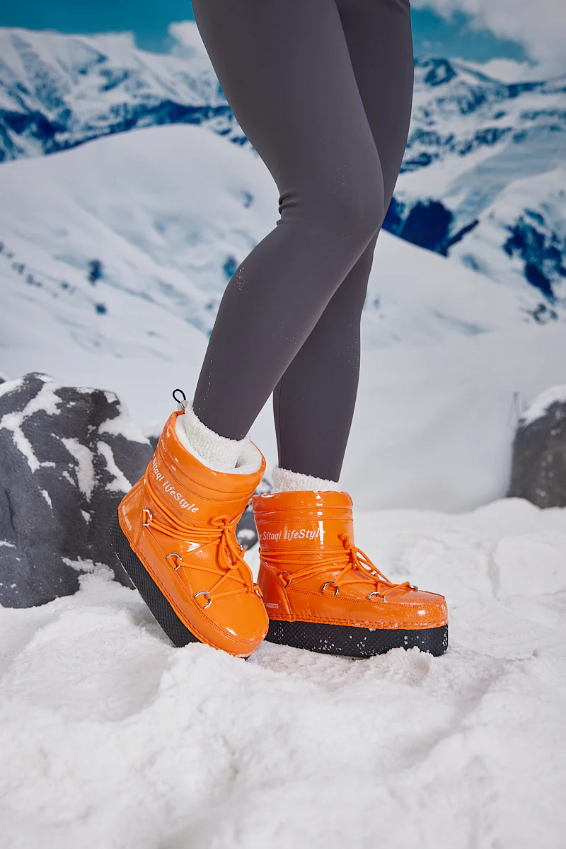 Frozen Princess | Moon Walker Water-Repellent Snow Boot - Orange - Image 3