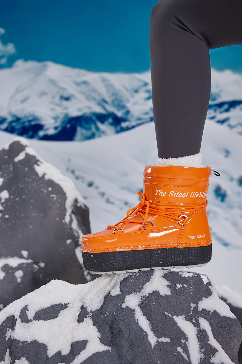 Frozen Princess | Moon Walker Water-Repellent Snow Boot - Orange - Image 6