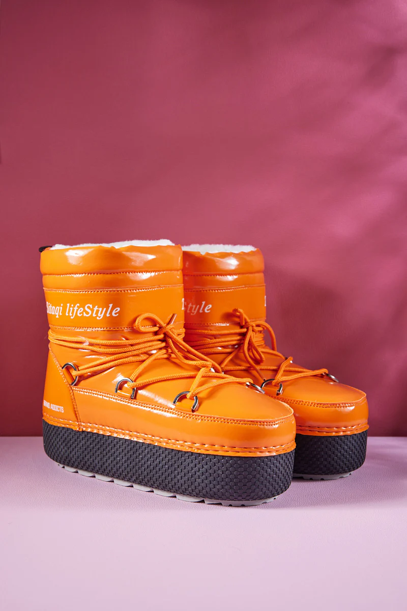 Frozen Princess | Moon Walker Water-Repellent Snow Boot - Orange - Image 7