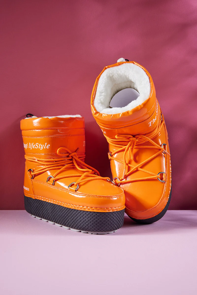 Frozen Princess | Moon Walker Water-Repellent Snow Boot - Orange - Image 8