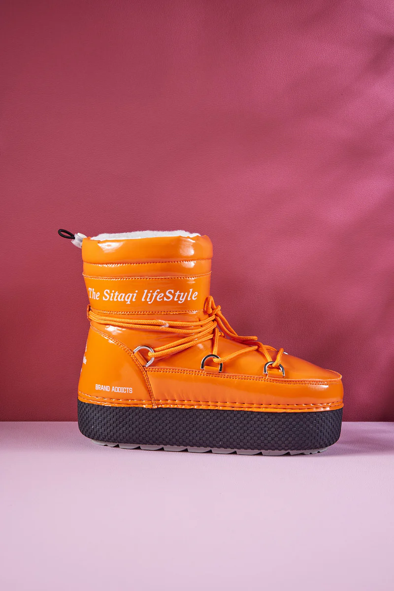 Frozen Princess | Moon Walker Water-Repellent Snow Boot - Orange - Image 9