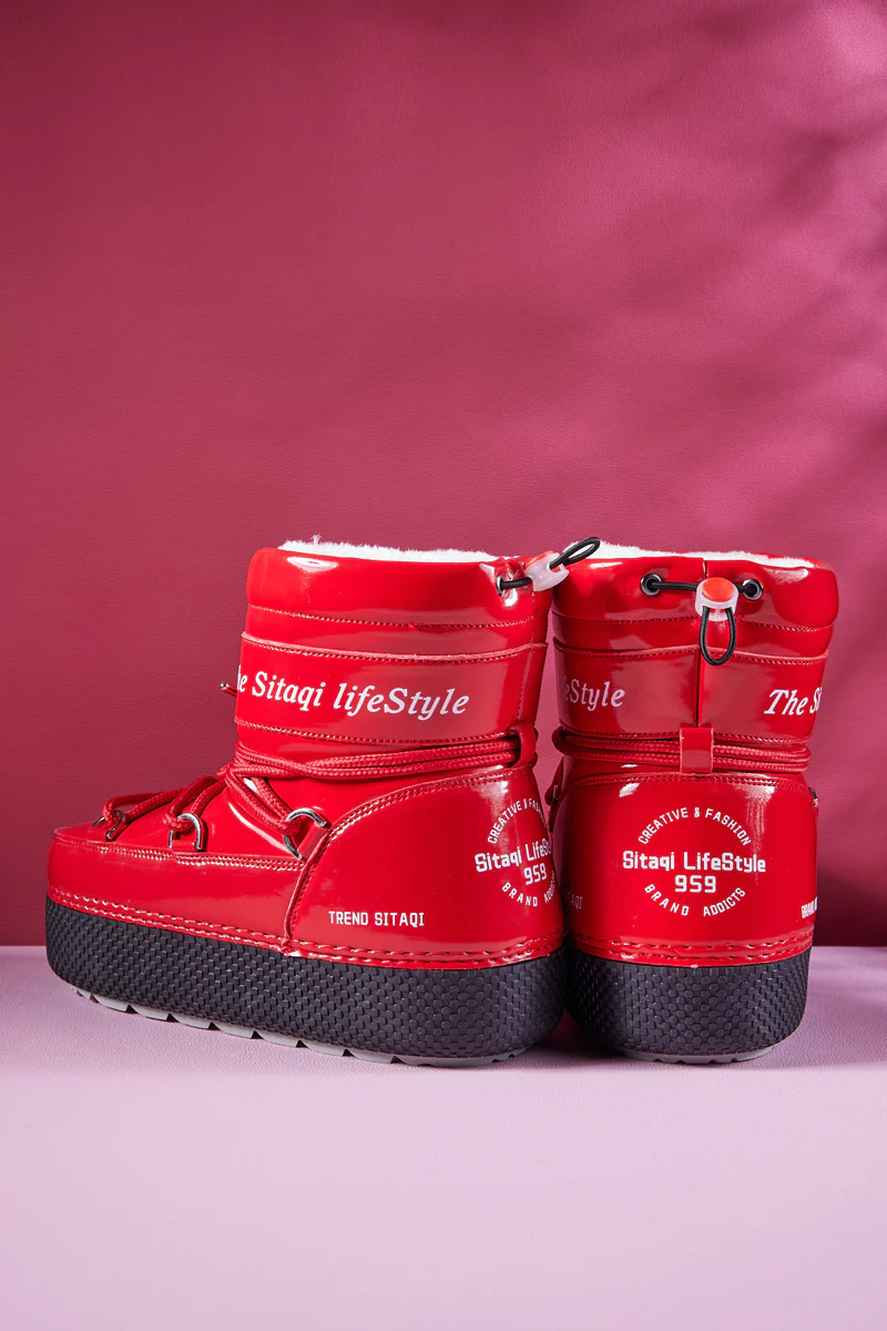 Frozen Princess | Moon Walker Water-Repellent Snow Boot - Red - Image 10