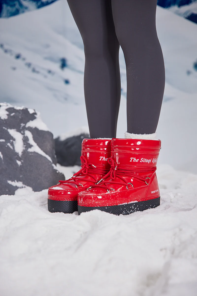 Frozen Princess | Moon Walker Water-Repellent Snow Boot - Red - Image 2