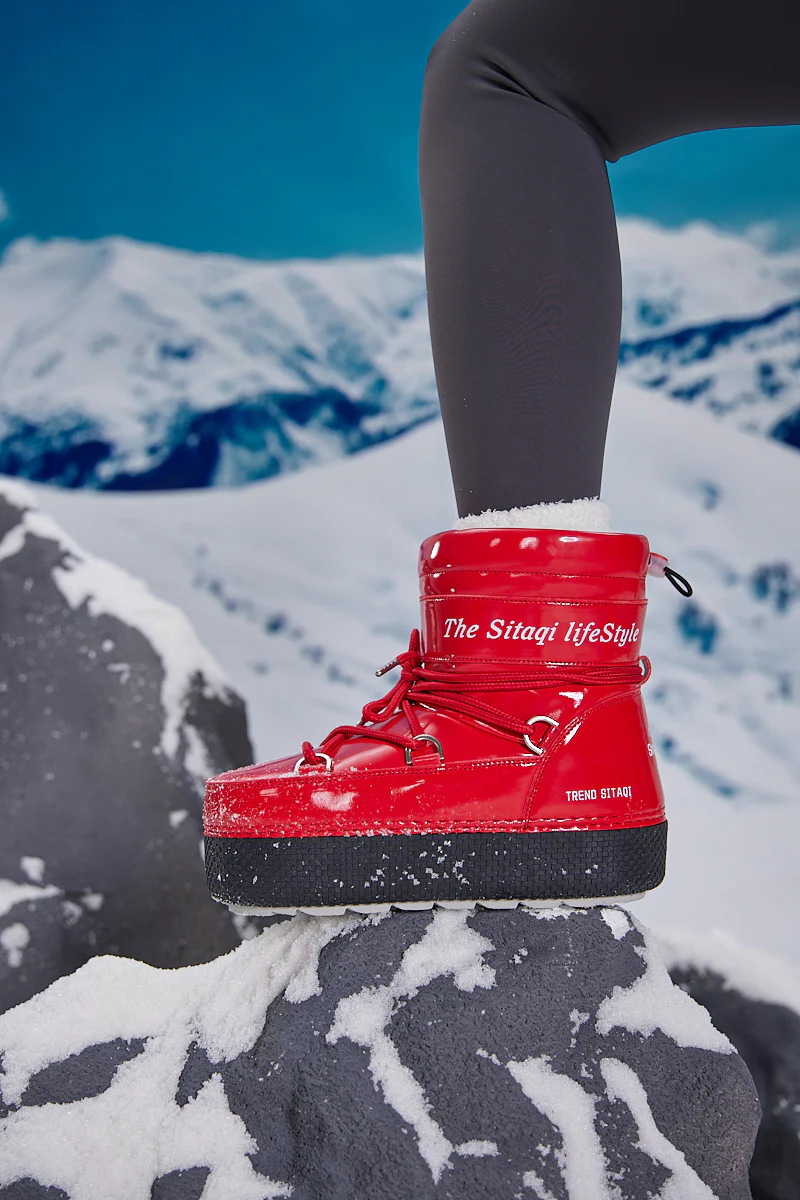 Frozen Princess | Moon Walker Water-Repellent Snow Boot - Red - Image 4