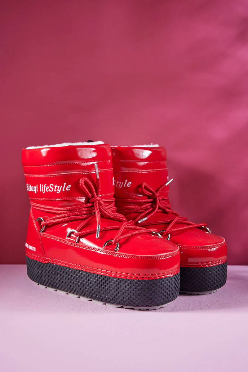 Frozen Princess | Moon Walker Water-Repellent Snow Boot - Red - Image 7