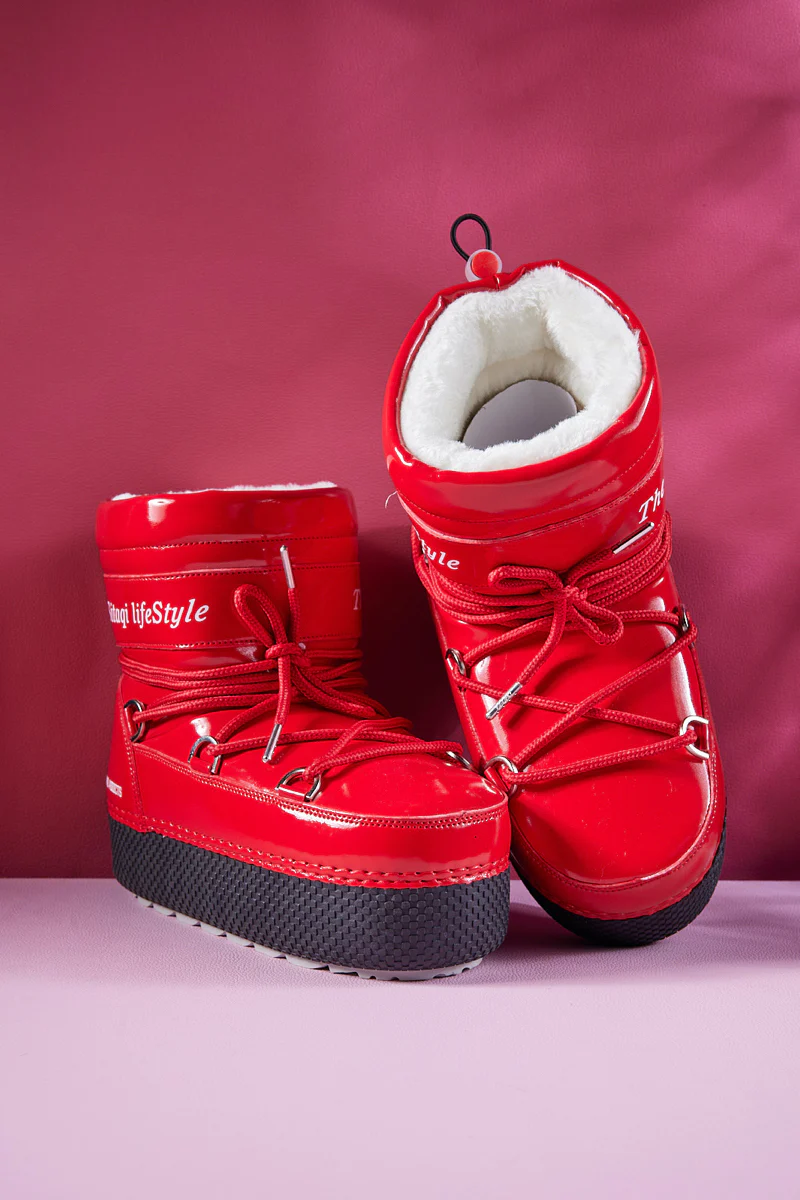 Frozen Princess | Moon Walker Water-Repellent Snow Boot - Red - Image 8
