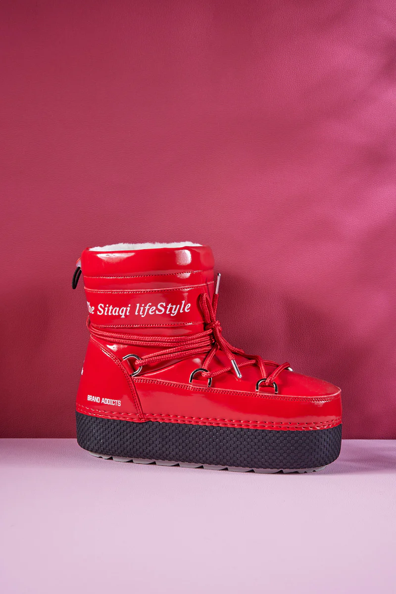 Frozen Princess | Moon Walker Water-Repellent Snow Boot - Red - Image 9