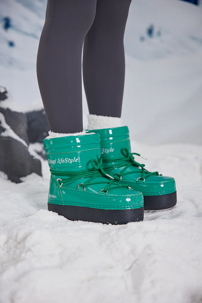 Frozen Princess | Moon Walker Water-Repellent Snow Boot - Turquoise - Image 4