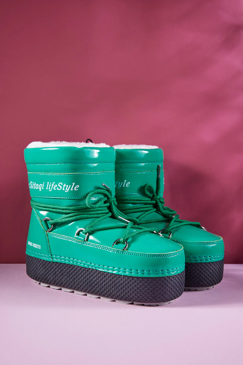 Frozen Princess | Moon Walker Water-Repellent Snow Boot - Turquoise - Image 7