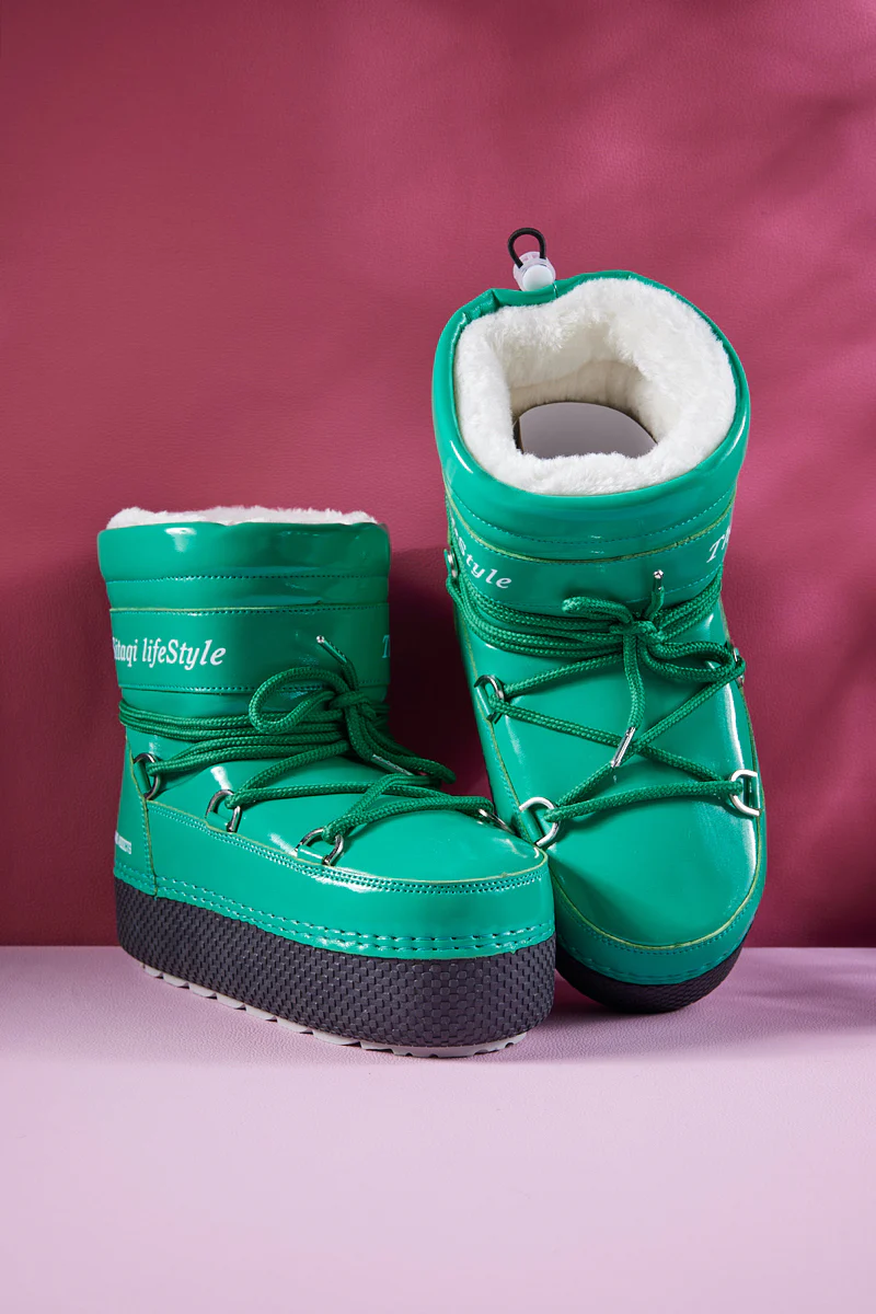 Frozen Princess | Moon Walker Water-Repellent Snow Boot - Turquoise - Image 8
