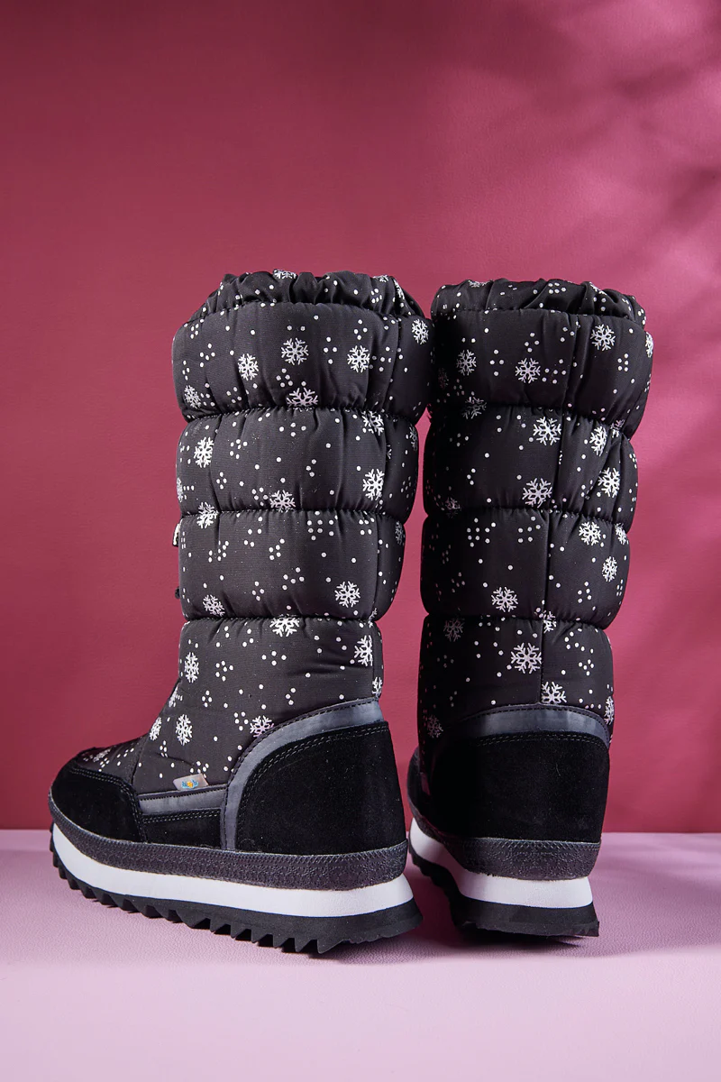 Frozen Princess | Snowing Kicker Water-Repellent Snow Boot - Black - Image 12