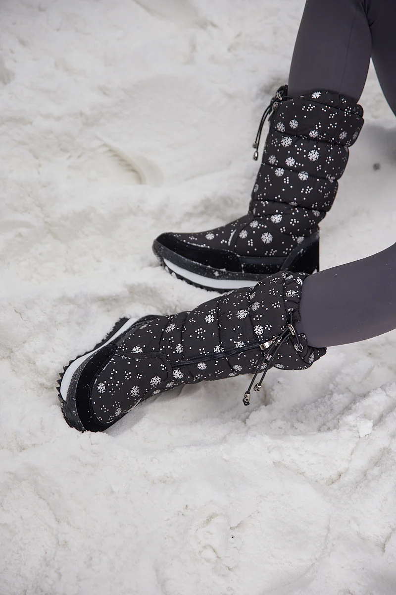 Frozen Princess | Snowing Kicker Water-Repellent Snow Boot - Black - Image 6