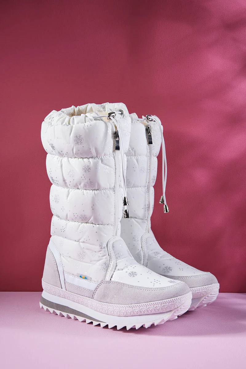 Frozen Princess | Snowing Kicker Water-Repellent Snow Boot - White - Image 7