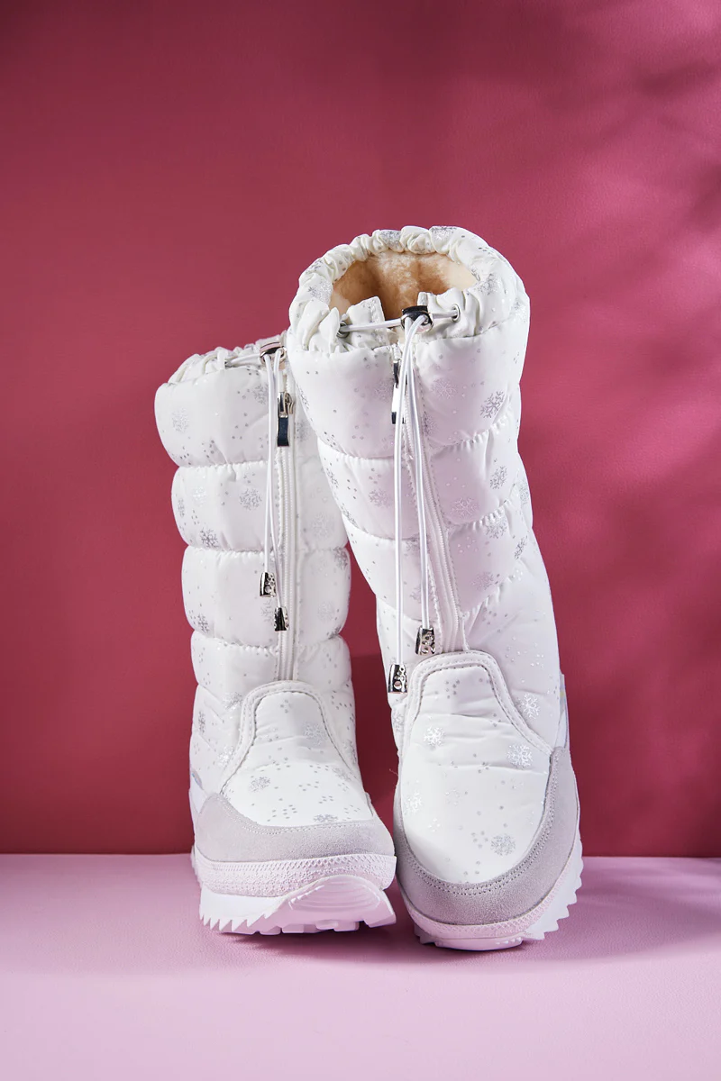 Frozen Princess | Snowing Kicker Water-Repellent Snow Boot - White - Image 8
