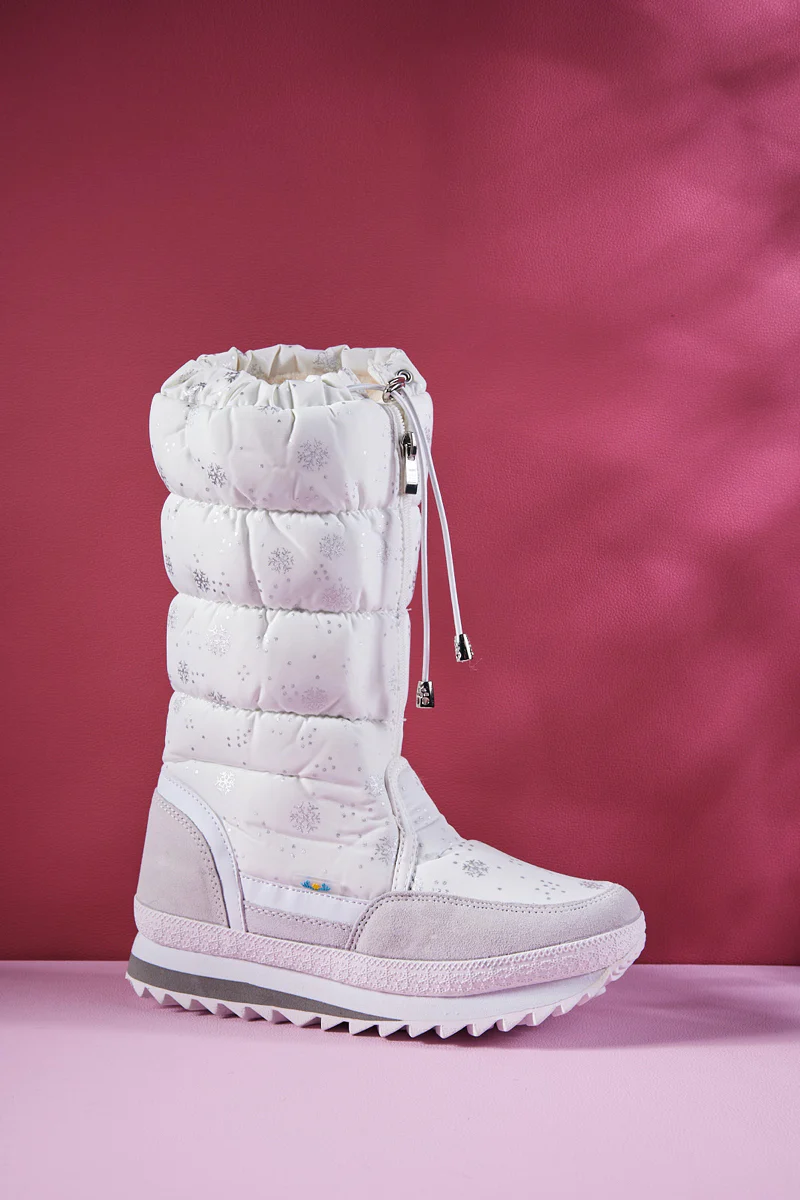 Frozen Princess | Snowing Kicker Water-Repellent Snow Boot - White - Image 9