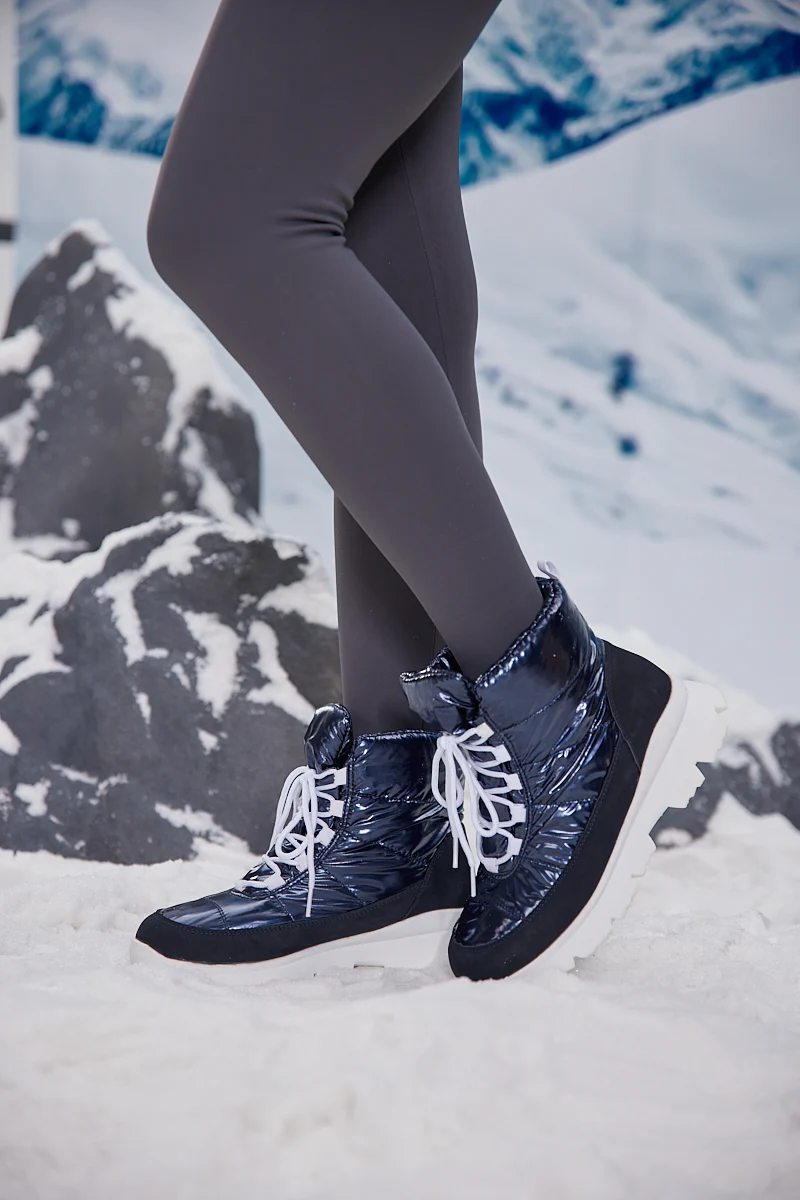 Frozen Princess | Stone Tyra Water-Repellent Snow Boot - Navy - Image 4