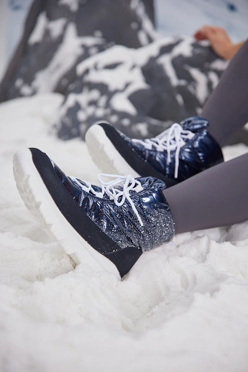 Frozen Princess | Stone Tyra Water-Repellent Snow Boot - Navy - Image 6
