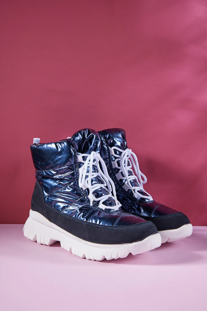 Frozen Princess | Stone Tyra Water-Repellent Snow Boot - Navy - Image 7