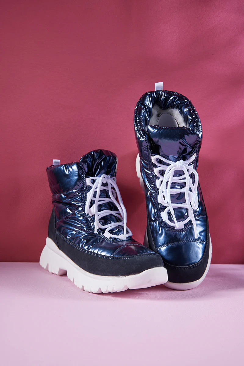 Frozen Princess | Stone Tyra Water-Repellent Snow Boot - Navy - Image 8