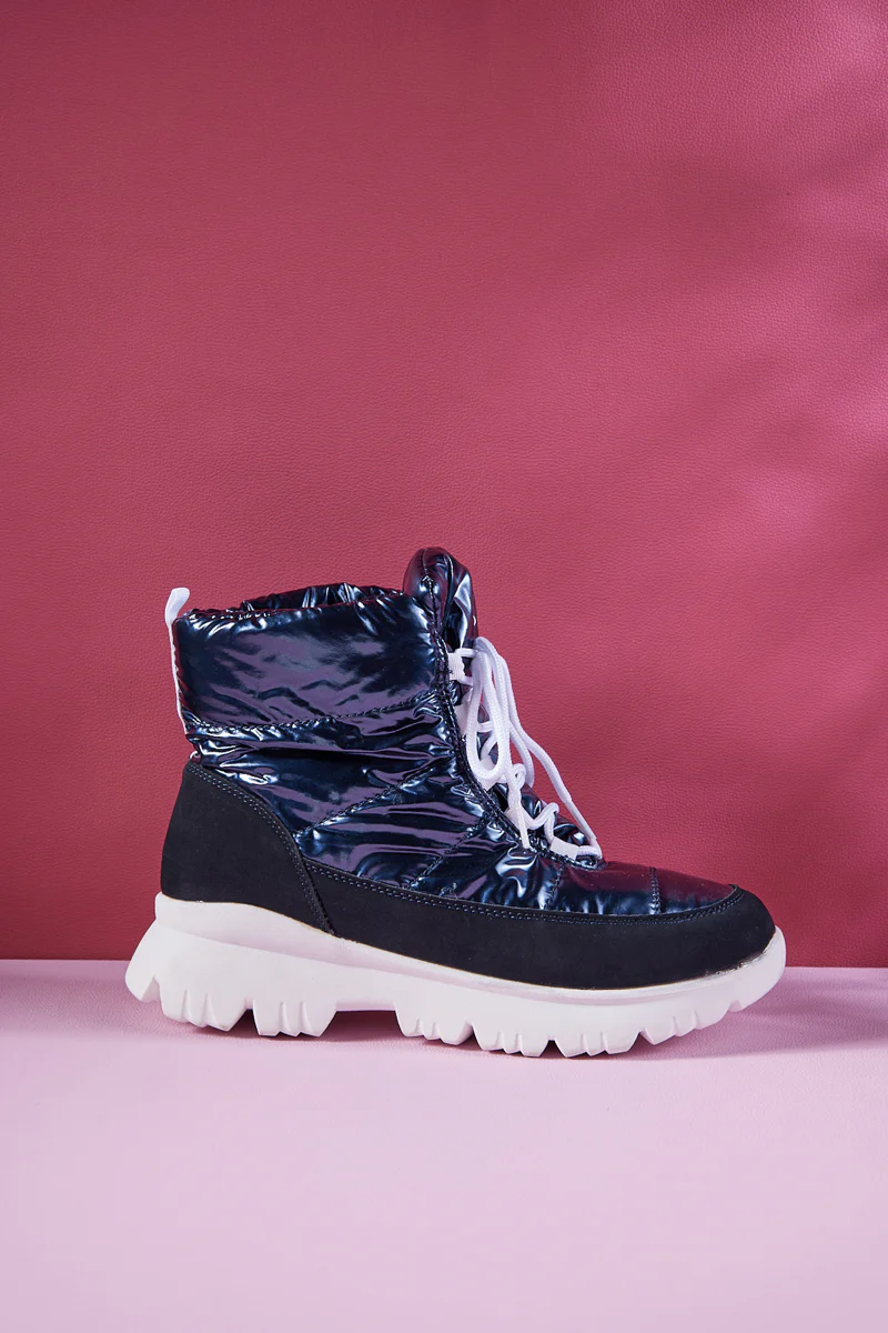 Frozen Princess | Stone Tyra Water-Repellent Snow Boot - Navy - Image 9