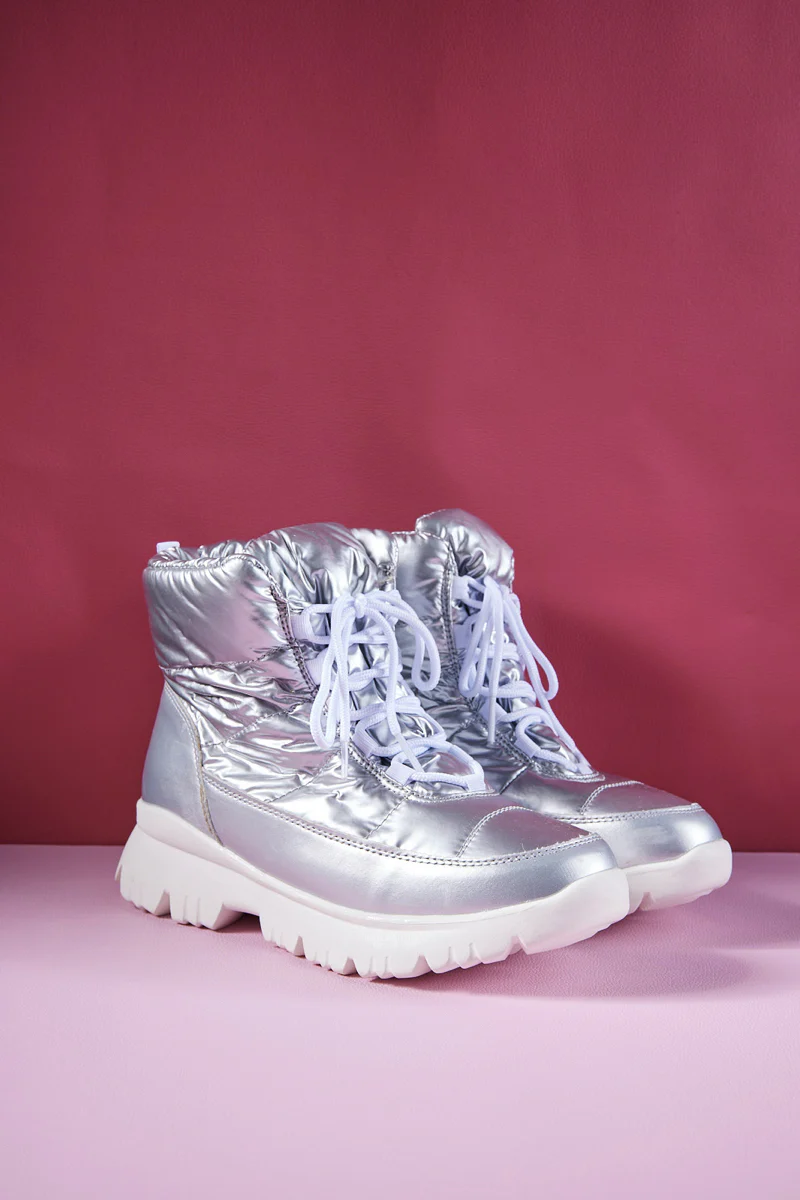 Frozen Princess | Stone Tyra Water-Repellent Snow Boot - Silver - Image 7