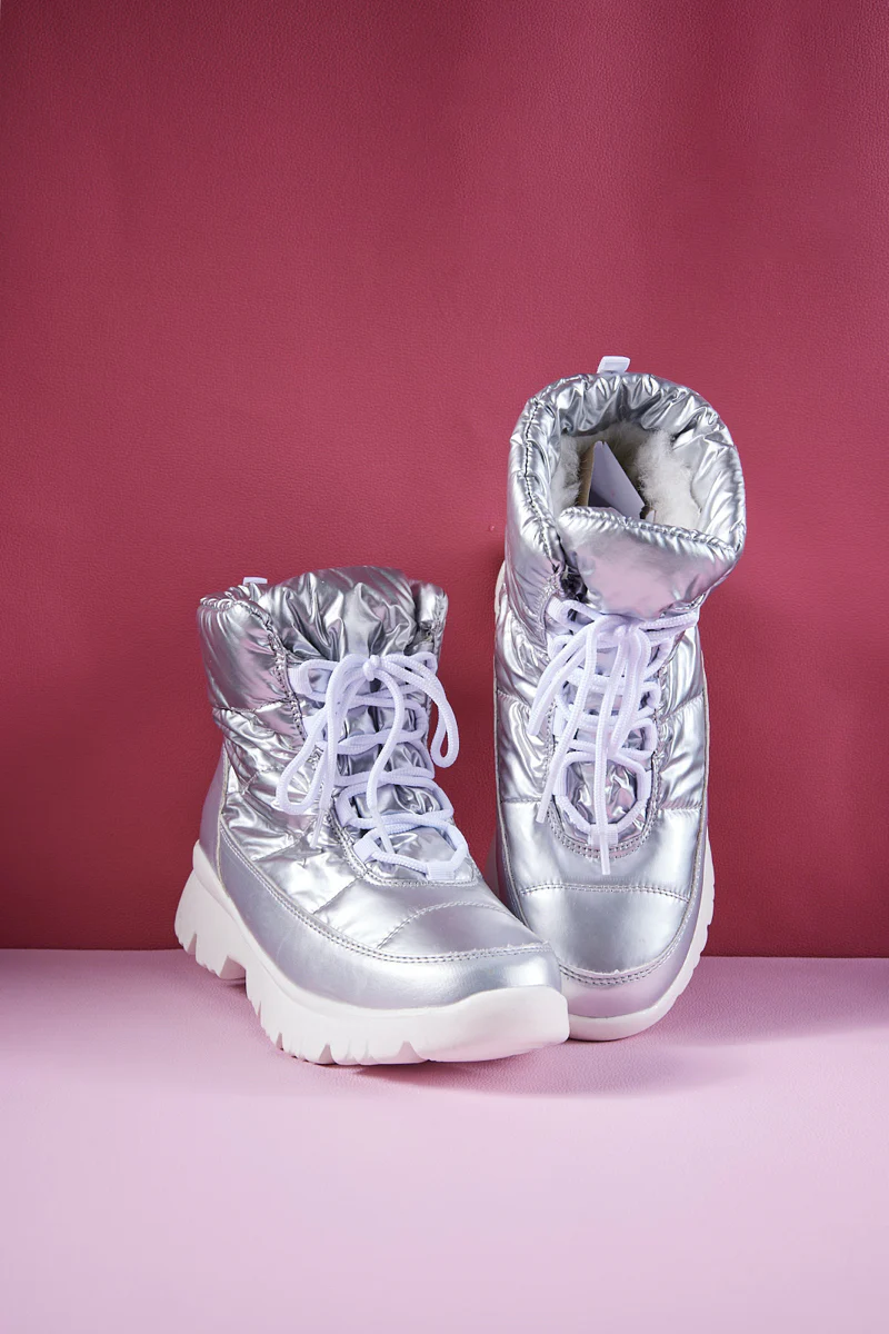 Frozen Princess | Stone Tyra Water-Repellent Snow Boot - Silver - Image 8