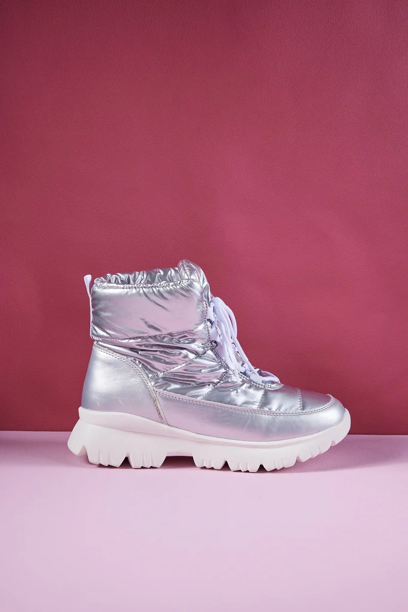 Frozen Princess | Stone Tyra Water-Repellent Snow Boot - Silver - Image 9