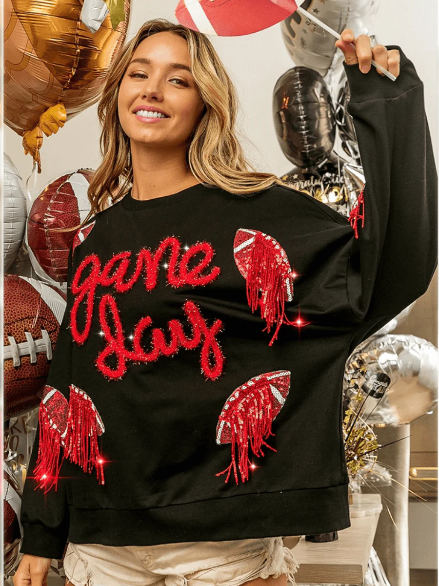 Game Day Super Bowl Sequins Sweater - Image 2
