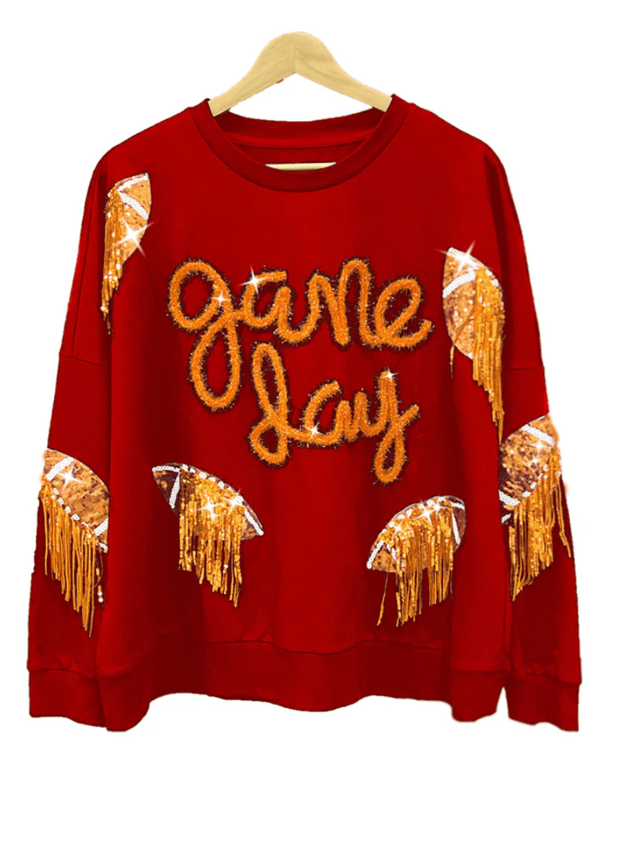 Game Day Super Bowl Sequins Sweater - Image 7