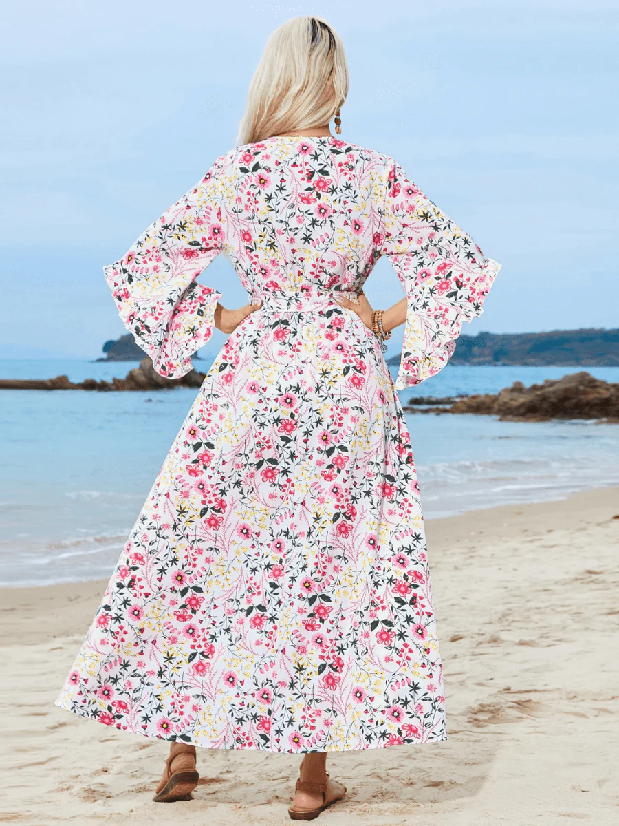 Garden Gala Ruffle Sleeve Floral Maxi Dress - Image 6