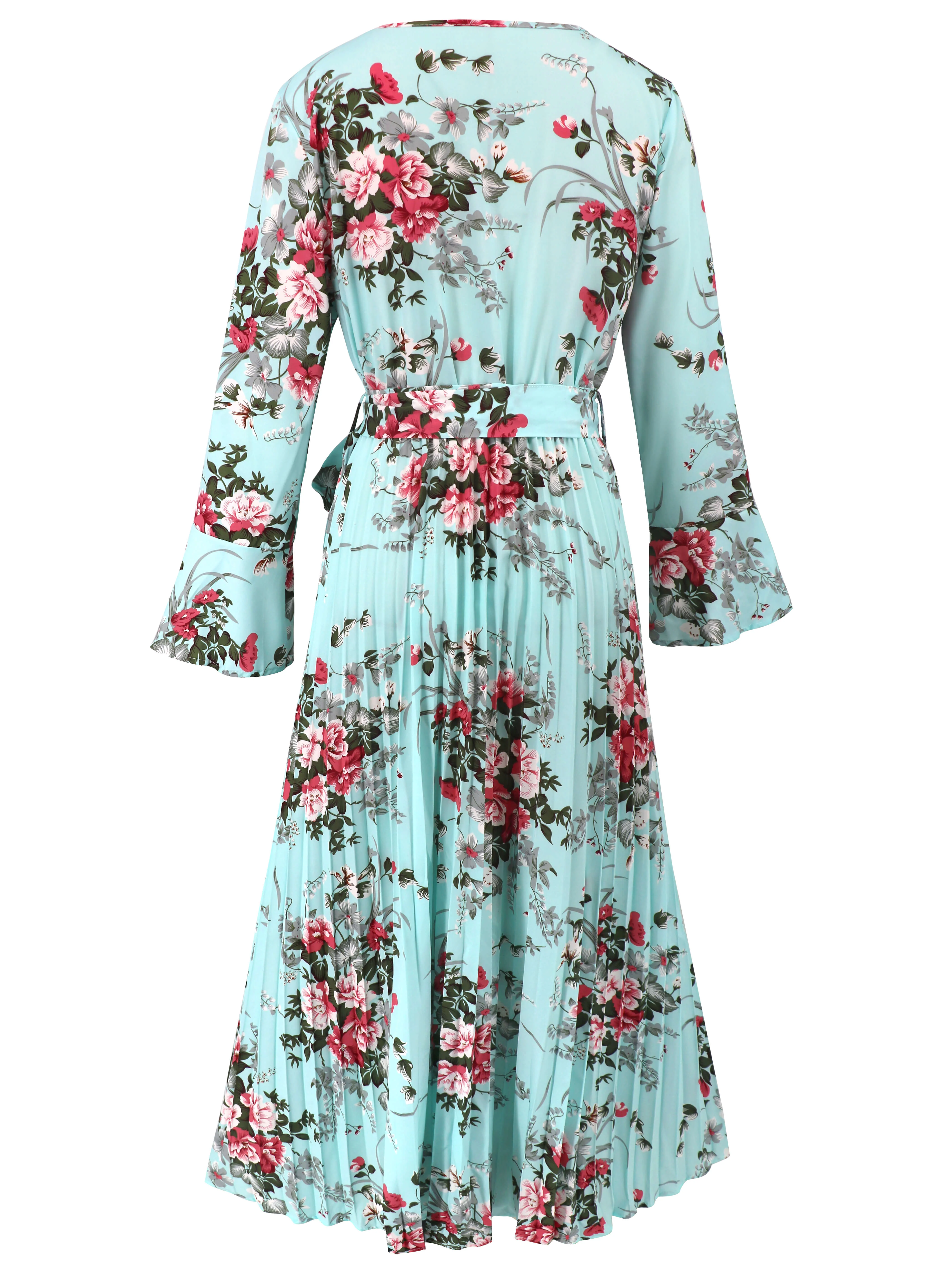 Garden Romance Floral Plisse Maxi Dress - blue - Image 5