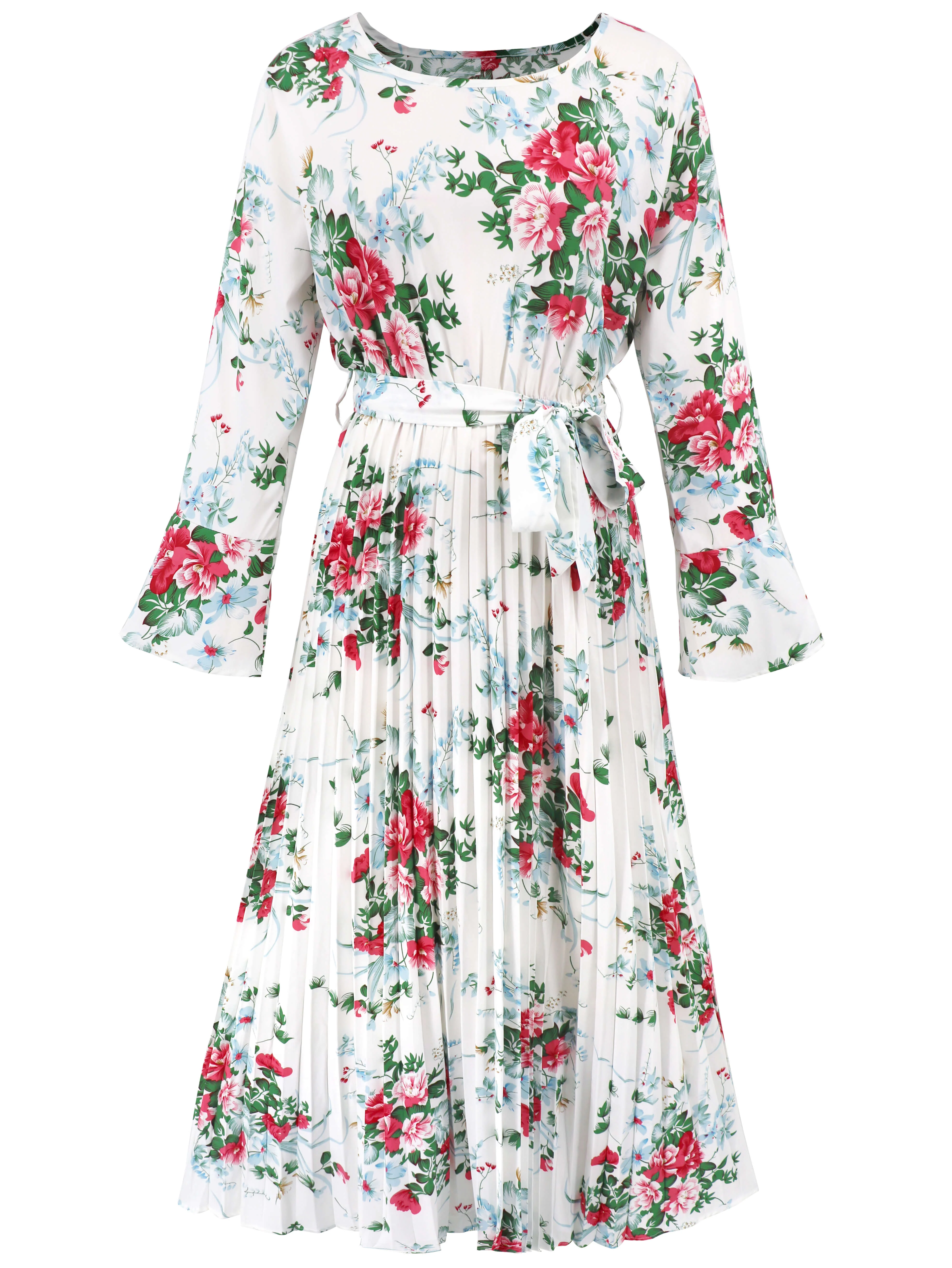 Garden Romance Floral Plisse Maxi Dress - white - Image 4
