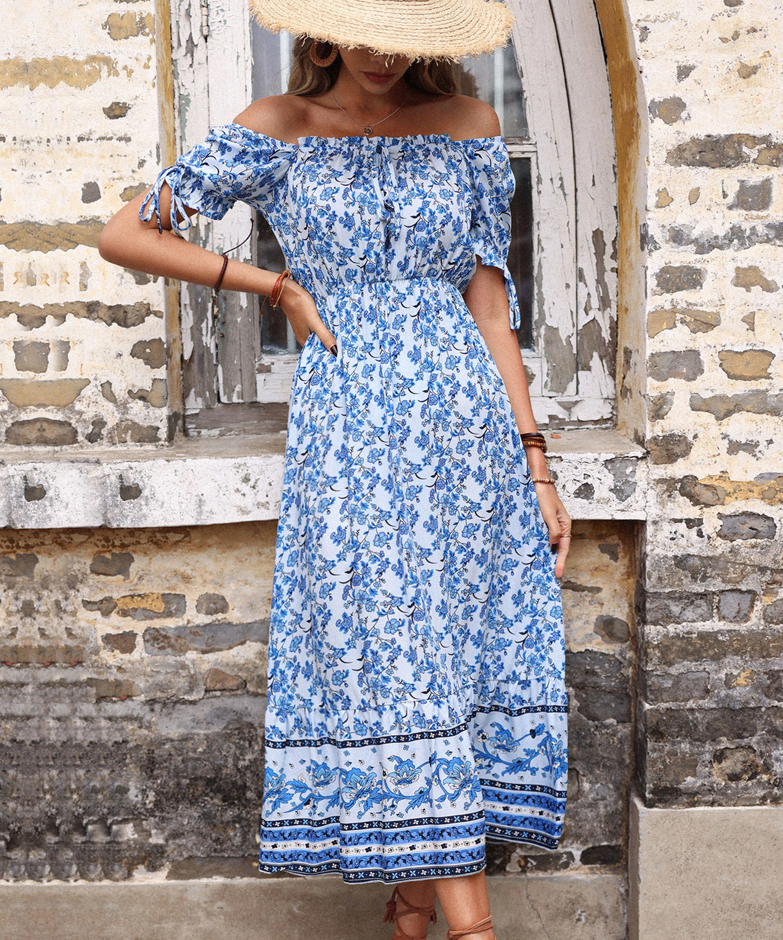 GENALO MAXI DRESS - PORCELAIN PRINT - Image 4