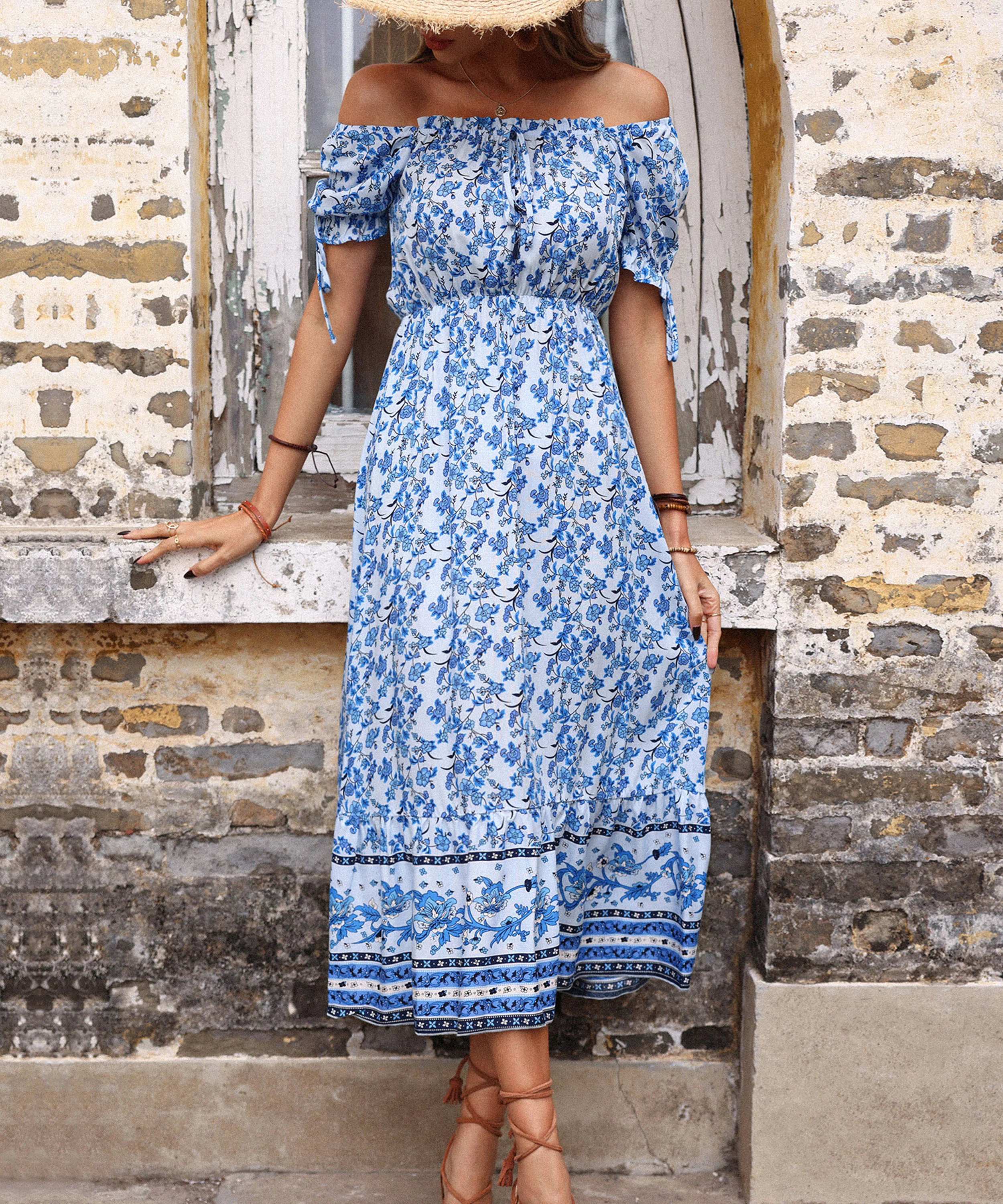 GENALO MAXI DRESS - PORCELAIN PRINT - Image 5