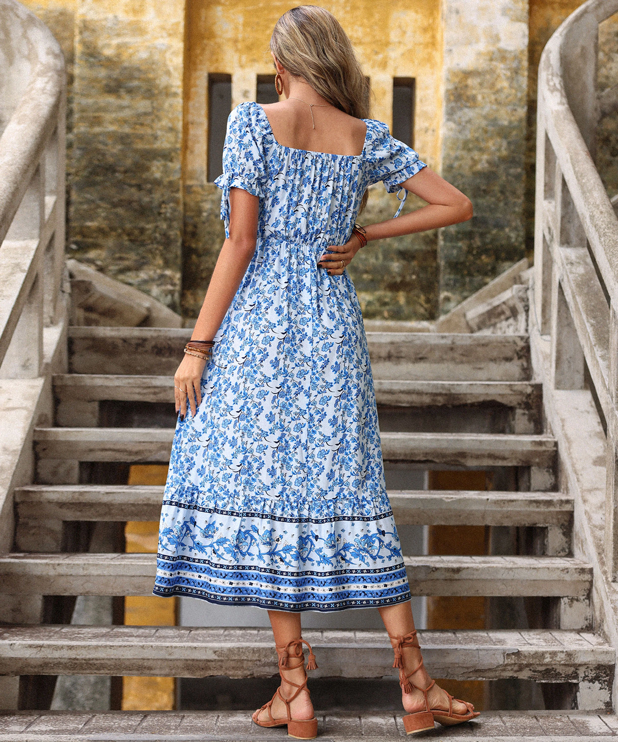 GENALO MAXI DRESS - PORCELAIN PRINT - Image 8