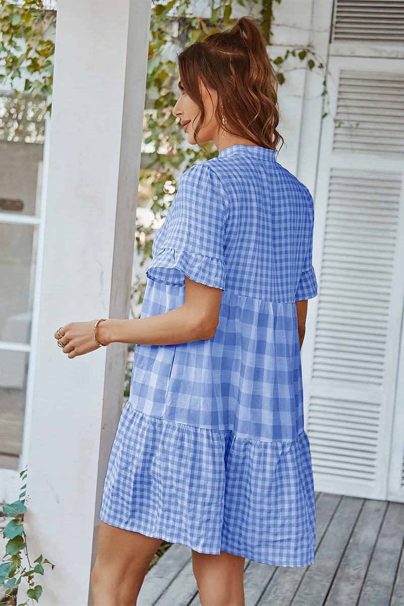 GENISTA French Doll Mini Dress - Blue - Image 6