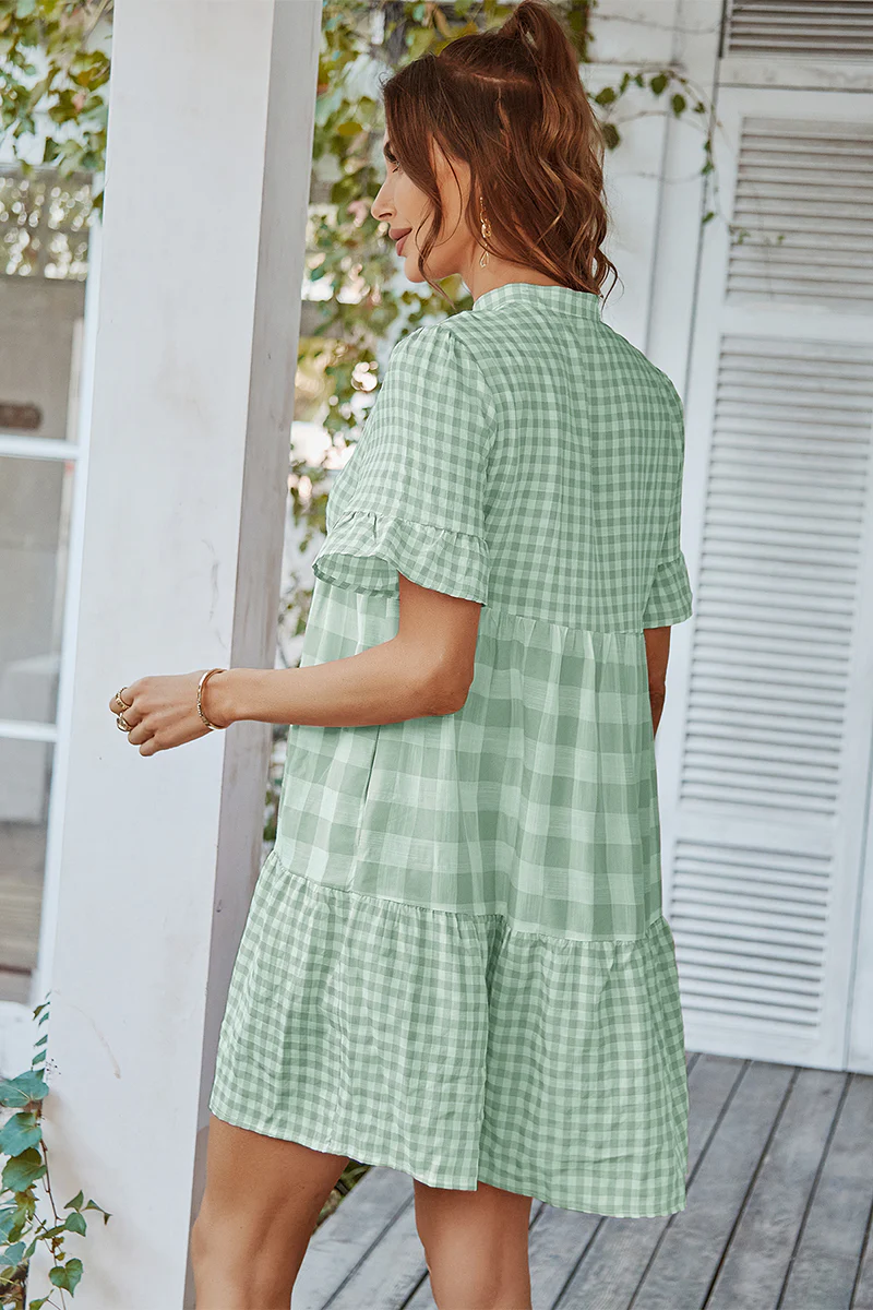 GENISTA French Doll Mini Dress - Green - Image 6