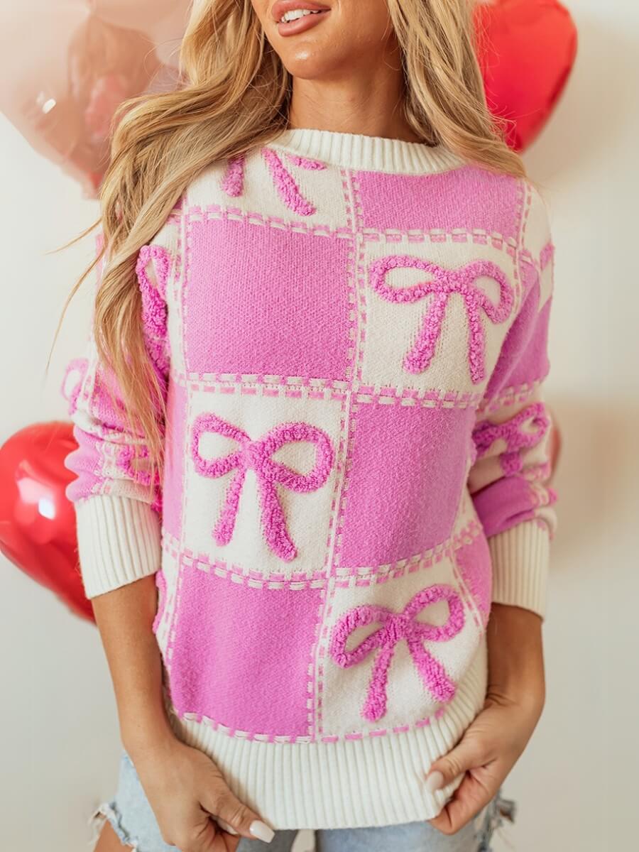 Gift Bow Graphic Knit Sweater - Image 2