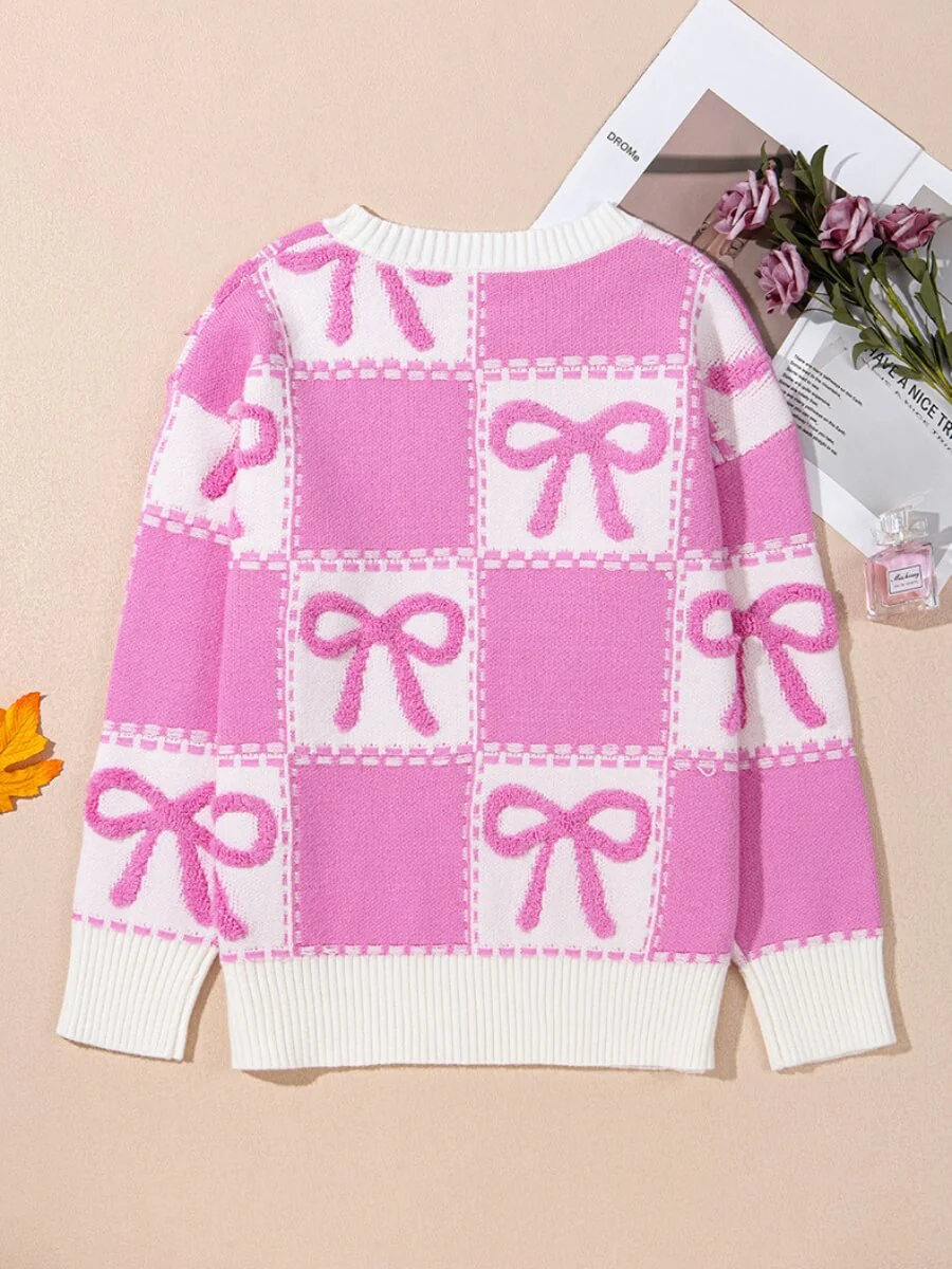 Gift Bow Graphic Knit Sweater - Image 7