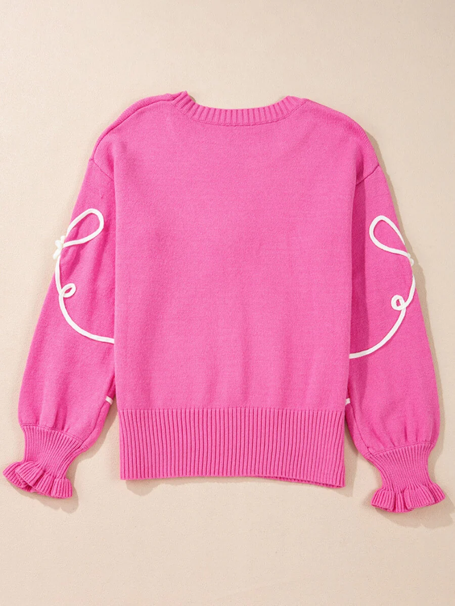 Gleeful Grace Bow Detail Knit Sweater - Image 6