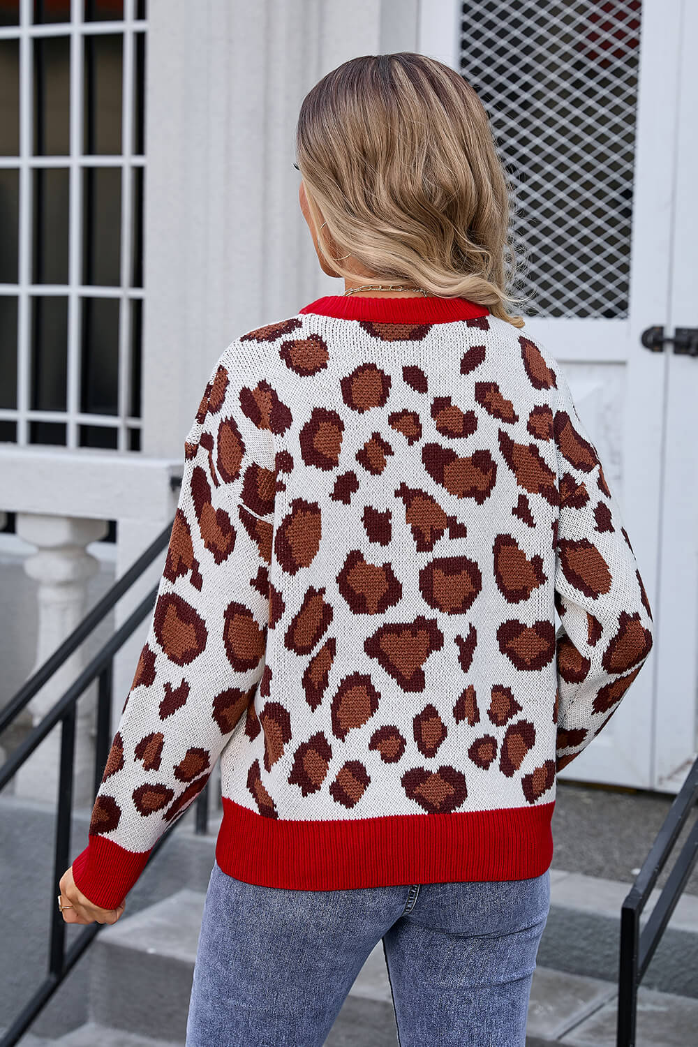 Gwenyth Leopard Knit Sweater - Beige - Image 6