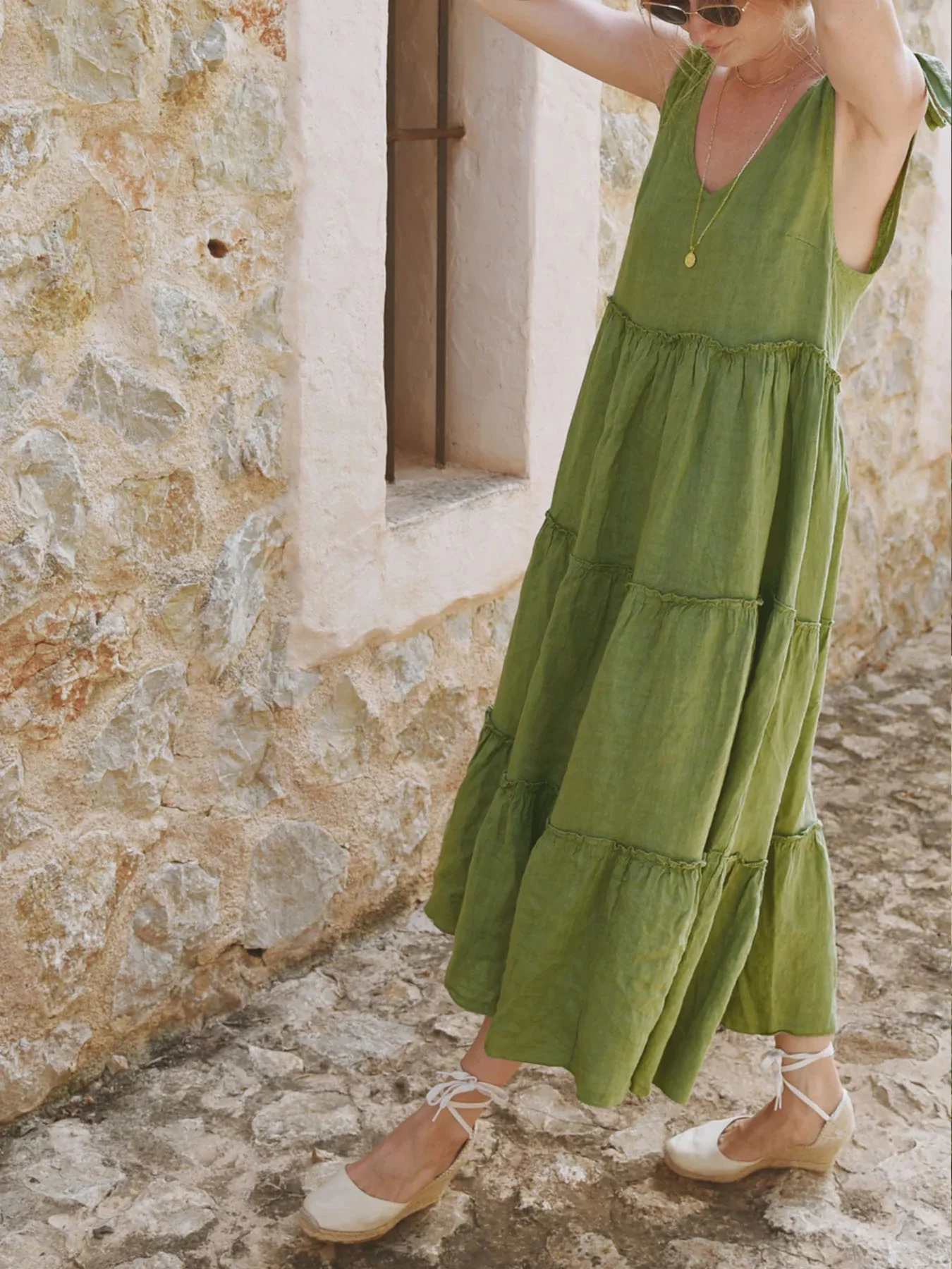 Hadley Tiered Linen Maxi Dress - Image 4